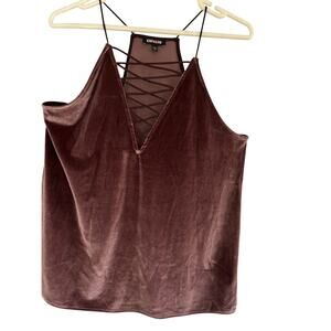 Velvet Express WomensTank Top L Merlot Racer Back Rare Whimsigoth Fairy Festival